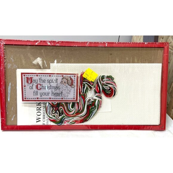 Christmas Cross Stitch Kit With Santa Design & Threads And Frame - Picture 2 of 3